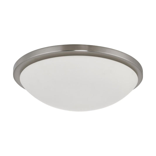 Button LED - 17''- Flush with Frosted Glass - Brushed Nickel Finish - Satco 62-1044