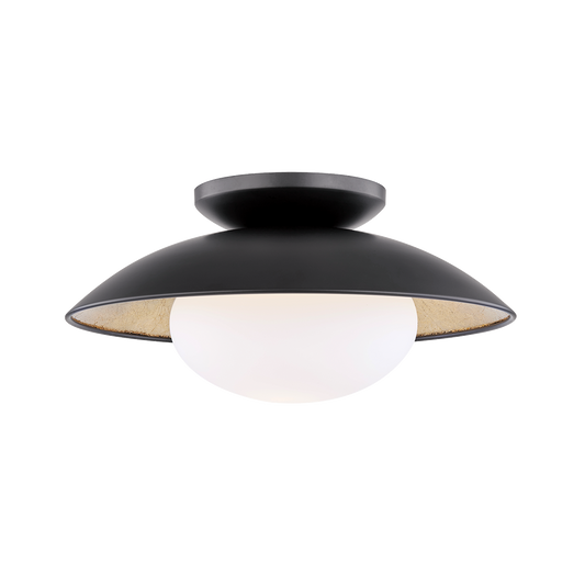 Cadence Semi Flush - 1-Light - Black Lustro/Gold Leaf Combo - Mitzi H368601M-BLK/GL