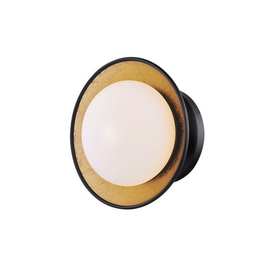 Cadence Semi Flush - 1-Light - Black Lustro/Gold Leaf Combo - Mitzi H368601S-BLK/GL
