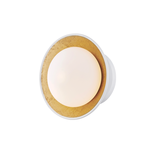 Cadence Semi Flush - 1-Light - White Lustro/Gold Leaf Combo - Mitzi H368601S-WH/GL