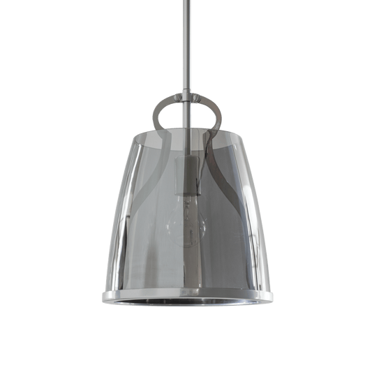 Caliper Pendant - Sterling - Plated Smoke Glass by Hubbardton Forge
