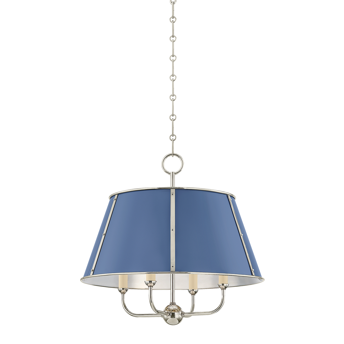 Cambridge Chandelier - 4-Light - Polished Nickel/Soft French Blue by Hudson Valley Lighting