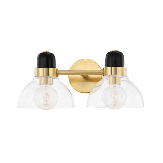 Camile Vanity Light - 2-Light - Aged Brass - Mitzi H482302-AGB
