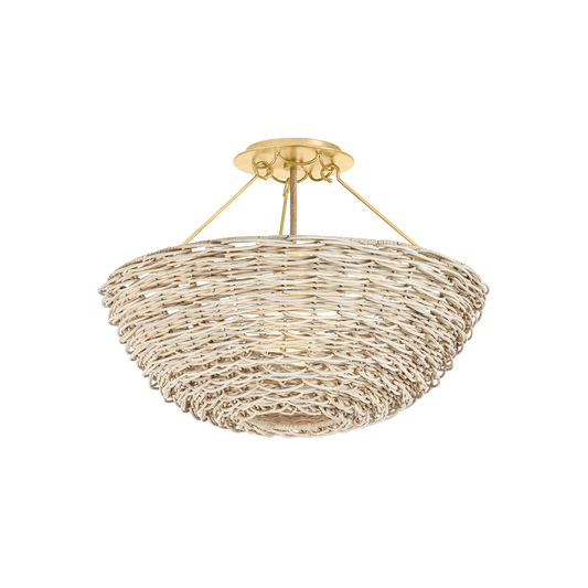Campo Semi Flush - 1-Light - Vintage Gold Leaf - Troy Lighting C3318-VGL