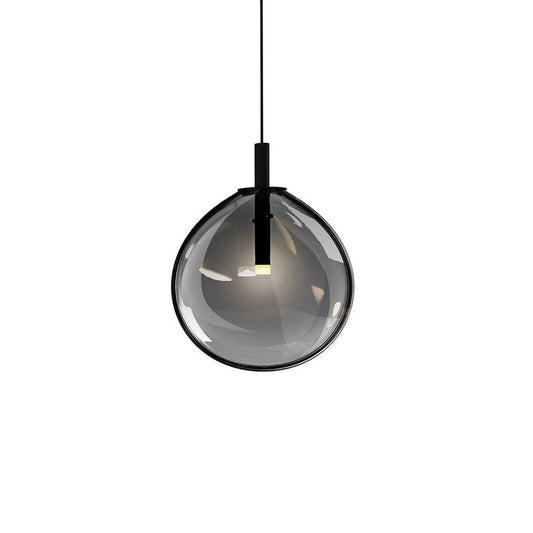 Cantina Small LED Single Pendant - Satin Black - Smoke Fade Glass by SONNEMAN