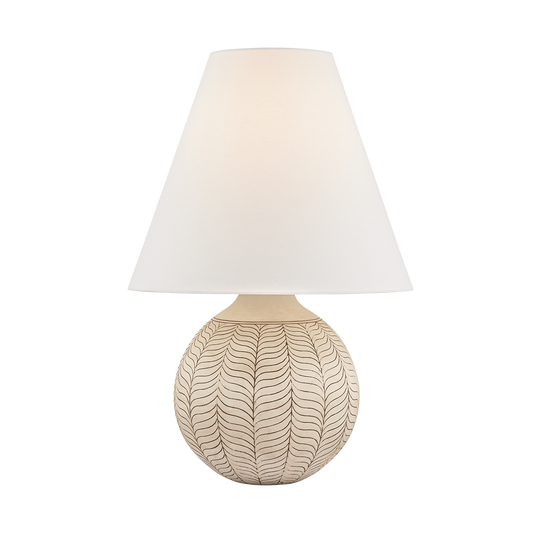 Capers Table Lamp - Aged Brass/Ceramic Ivory Petal by Hudson Valley Lighting