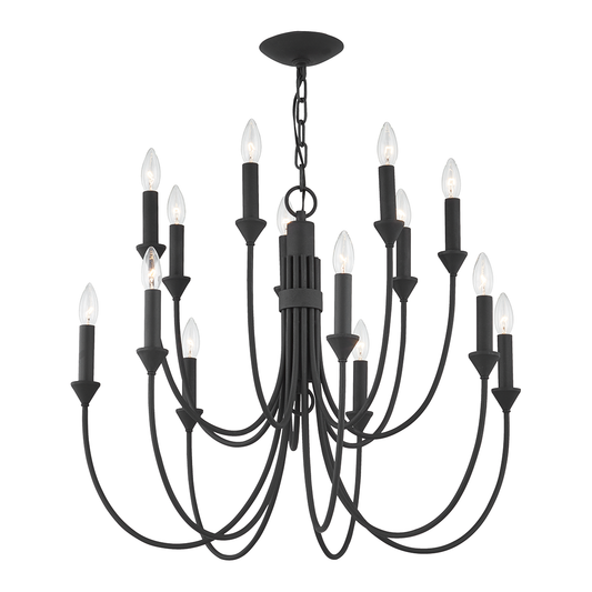Cate Chandelier - 14-Light - Forged Iron - Troy Lighting F1014-FOR