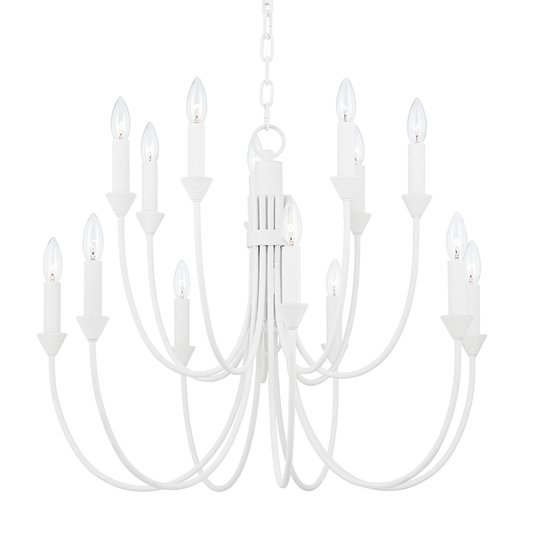 Cate Chandelier - 14-Light - Gesso White - Troy Lighting F1014-GSW
