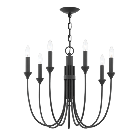 Cate Chandelier - 7-Light - Forged Iron - Troy Lighting F1007-FOR