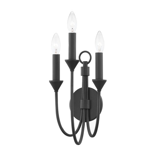 Cate Wall Sconce - 3-Light - Forged Iron - Troy Lighting B1003-FOR