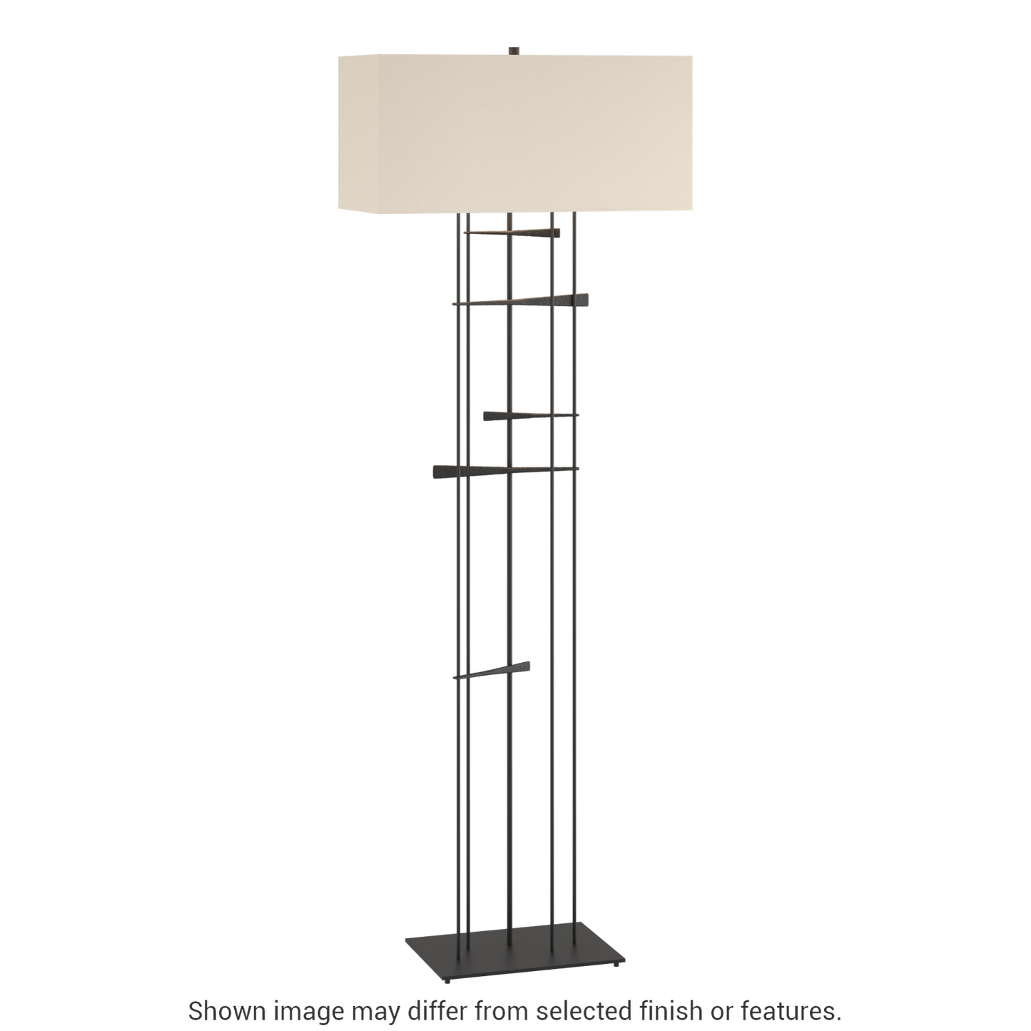 Cavaletti Floor Lamp - Black - Flax Shade by Hubbardton Forge