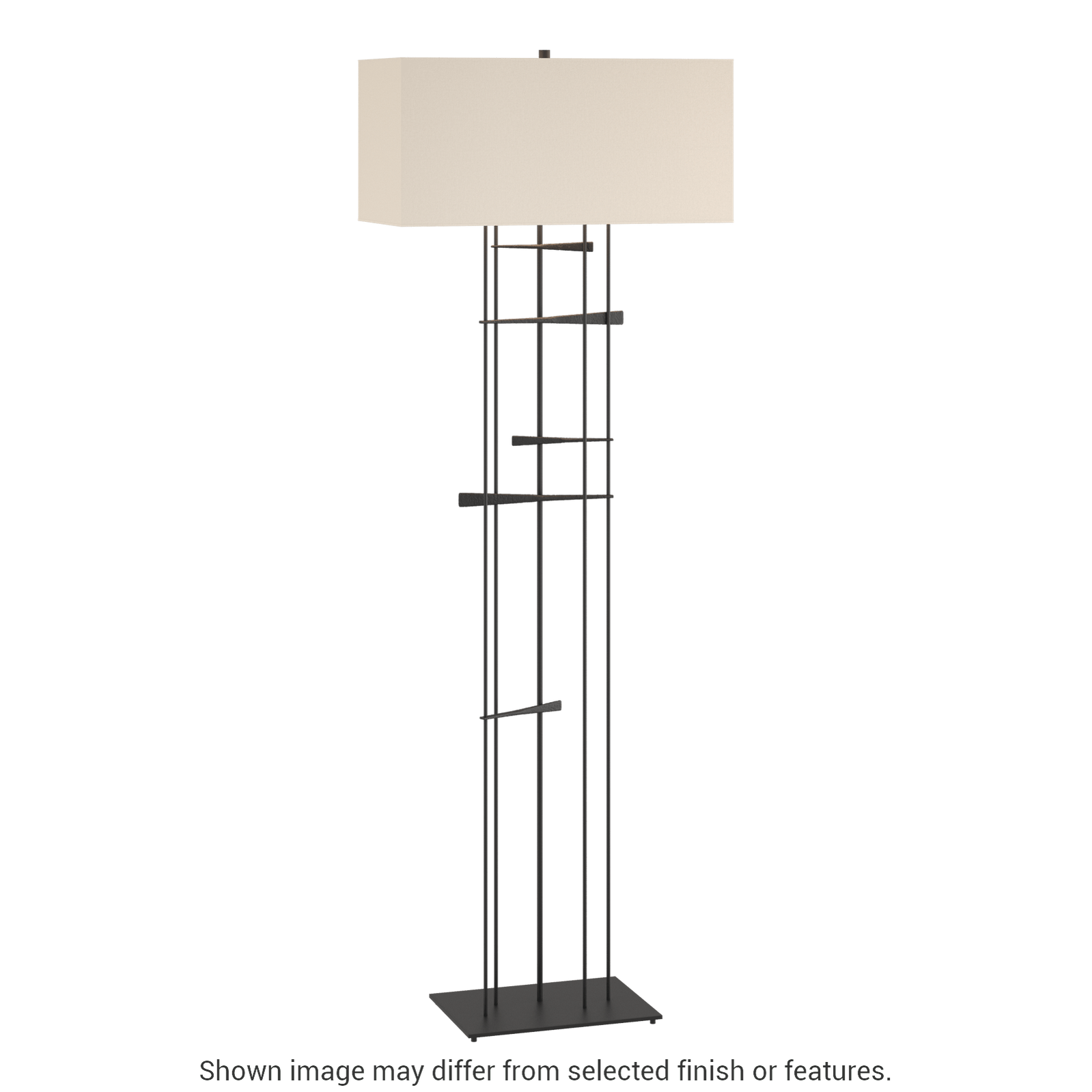 Cavaletti Floor Lamp - Black - Flax Shade by Hubbardton Forge