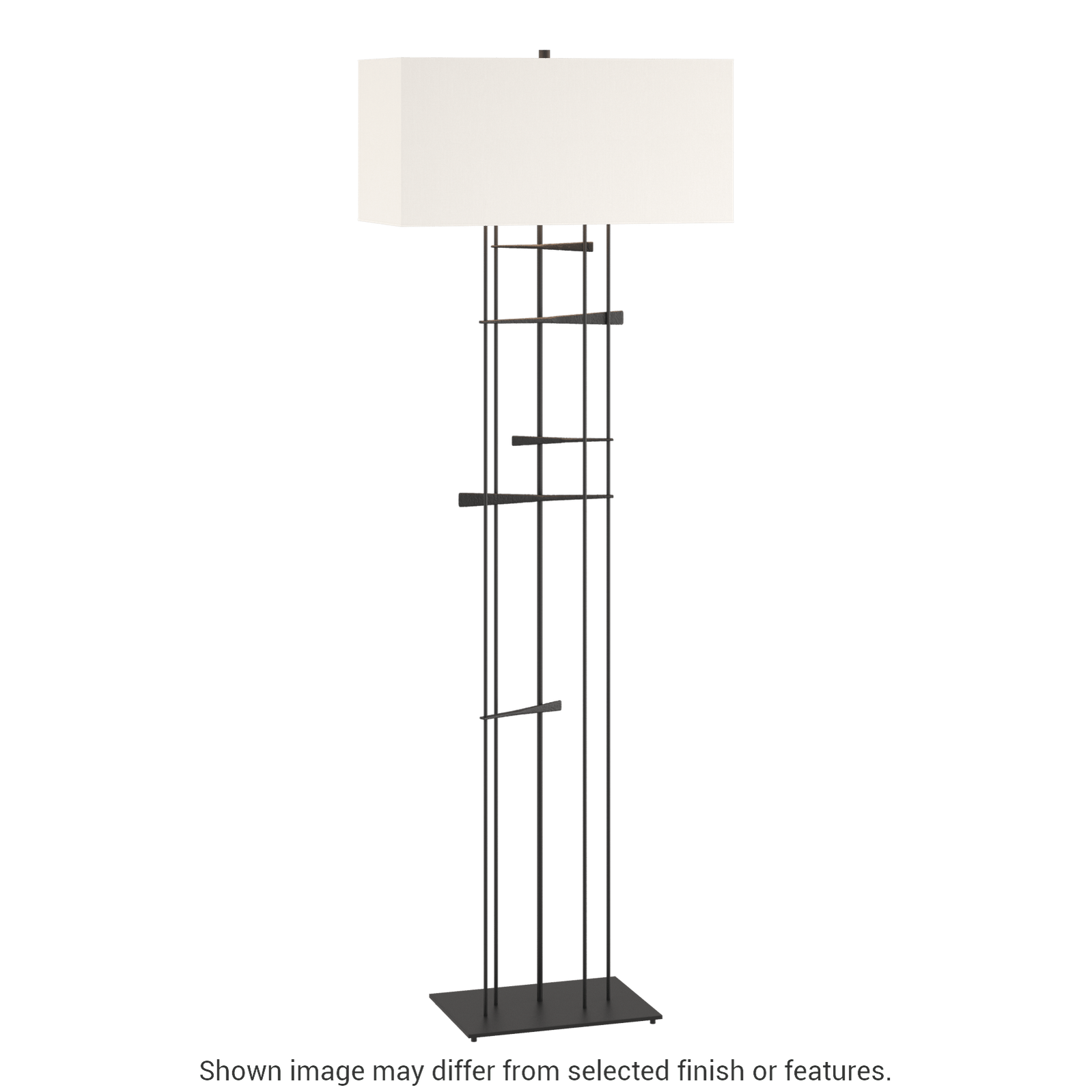 Cavaletti Floor Lamp - Black - Natural Anna Shade by Hubbardton Forge