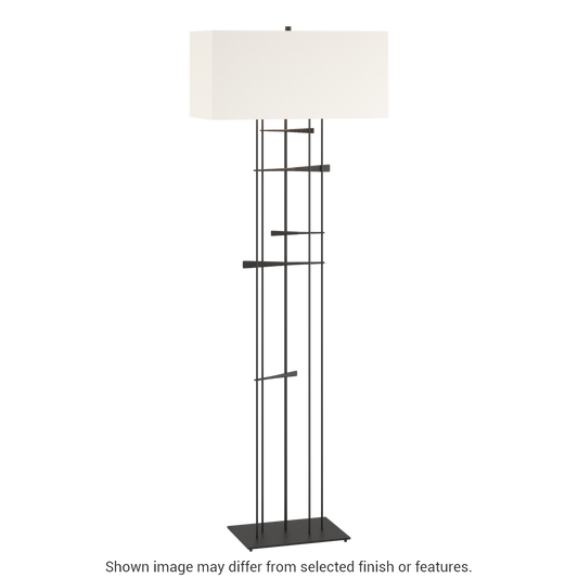 Cavaletti Floor Lamp - Black - Natural Anna Shade by Hubbardton Forge