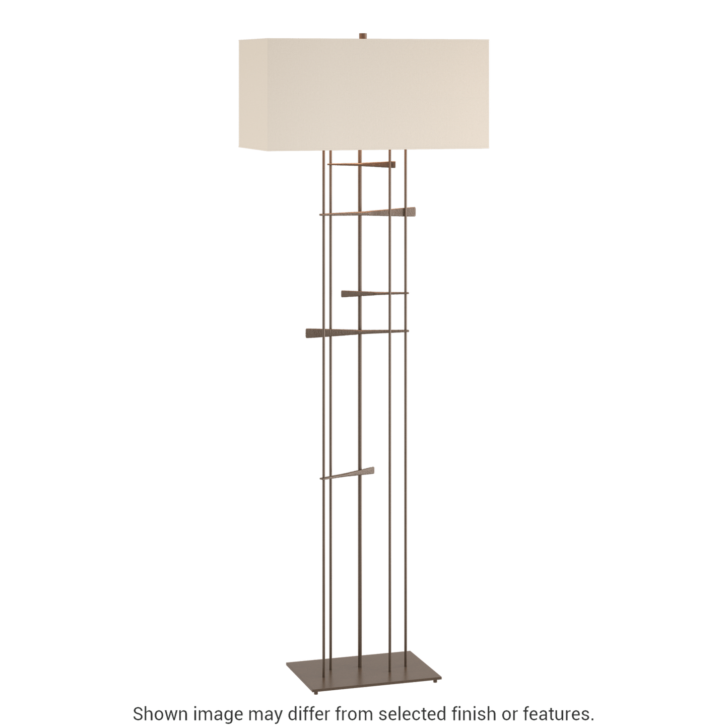 Cavaletti Floor Lamp - Bronze - Flax Shade by Hubbardton Forge