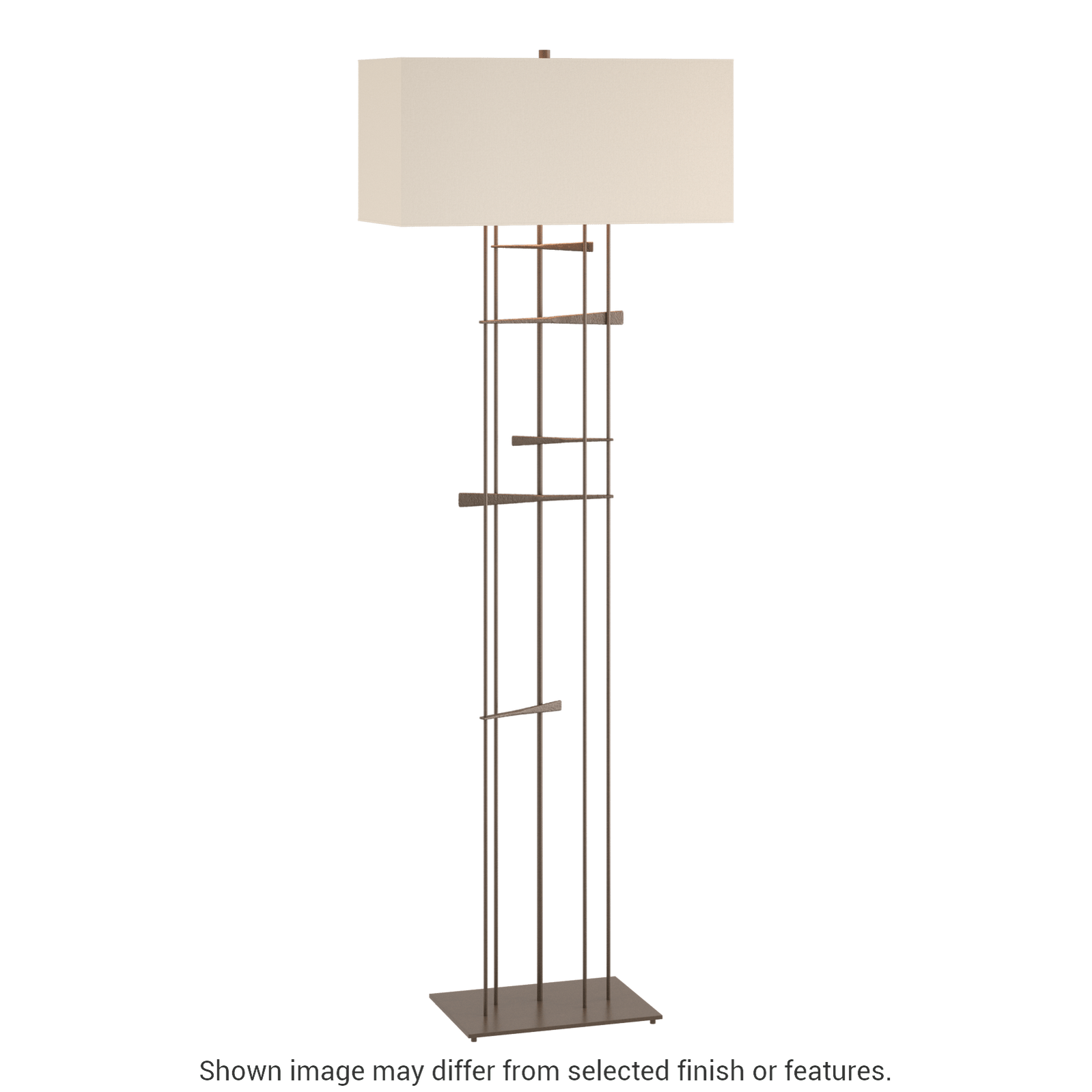 Cavaletti Floor Lamp - Bronze - Flax Shade by Hubbardton Forge
