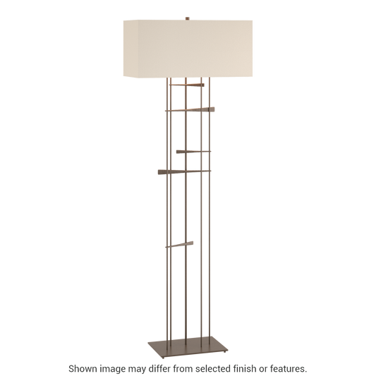 Cavaletti Floor Lamp - Bronze - Flax Shade by Hubbardton Forge