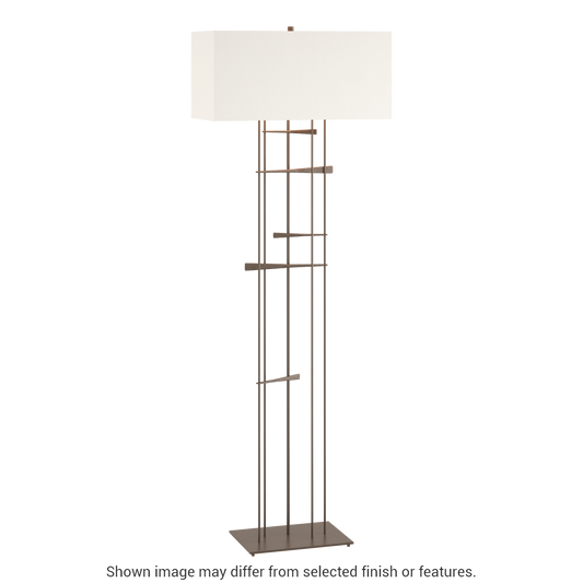 Cavaletti Floor Lamp - Bronze - Natural Anna Shade by Hubbardton Forge