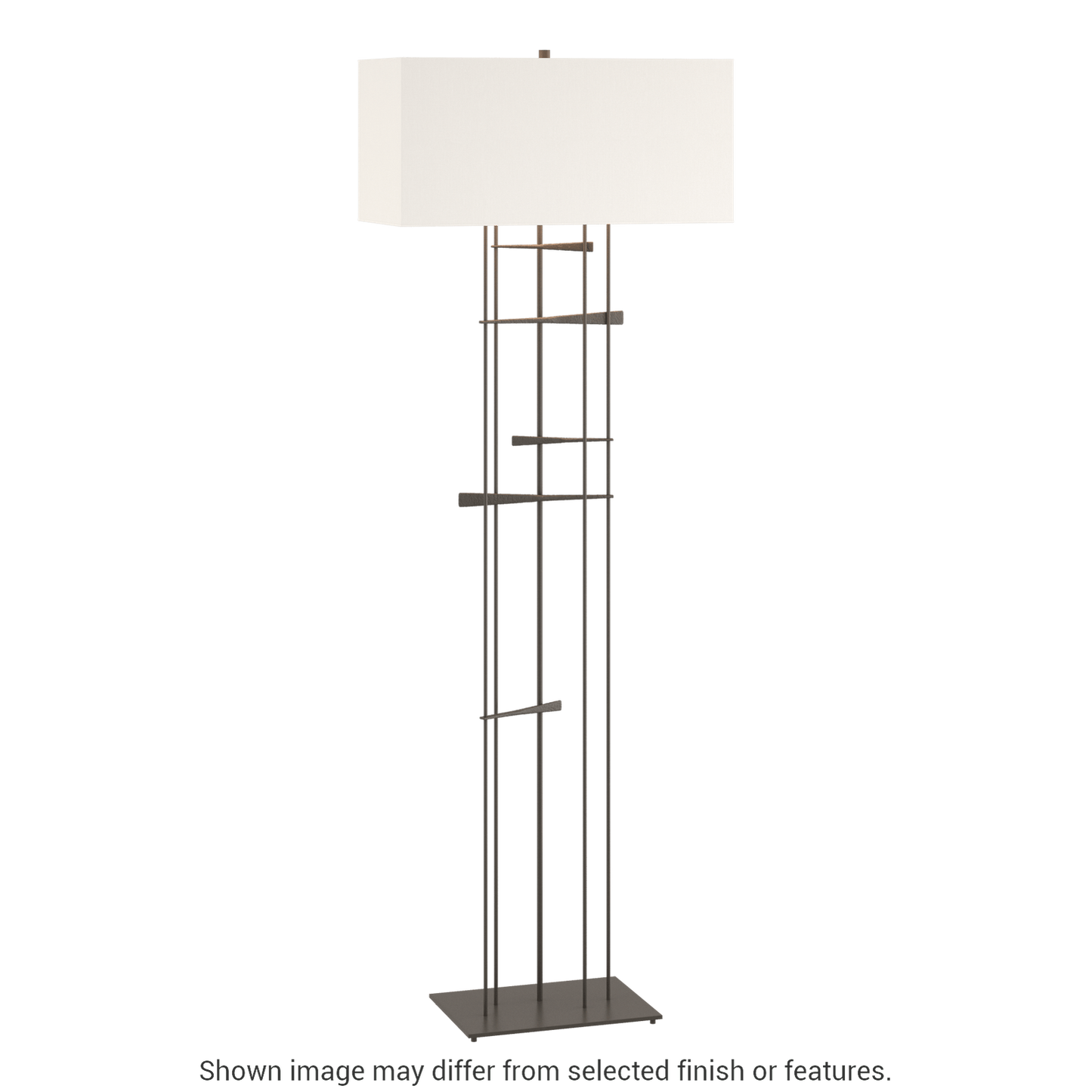Cavaletti Floor Lamp - Dark Smoke - Natural Anna Shade by Hubbardton Forge