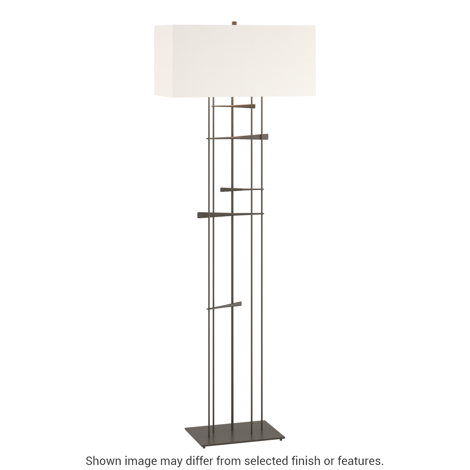 Cavaletti Floor Lamp - Dark Smoke - Natural Anna Shade by Hubbardton Forge