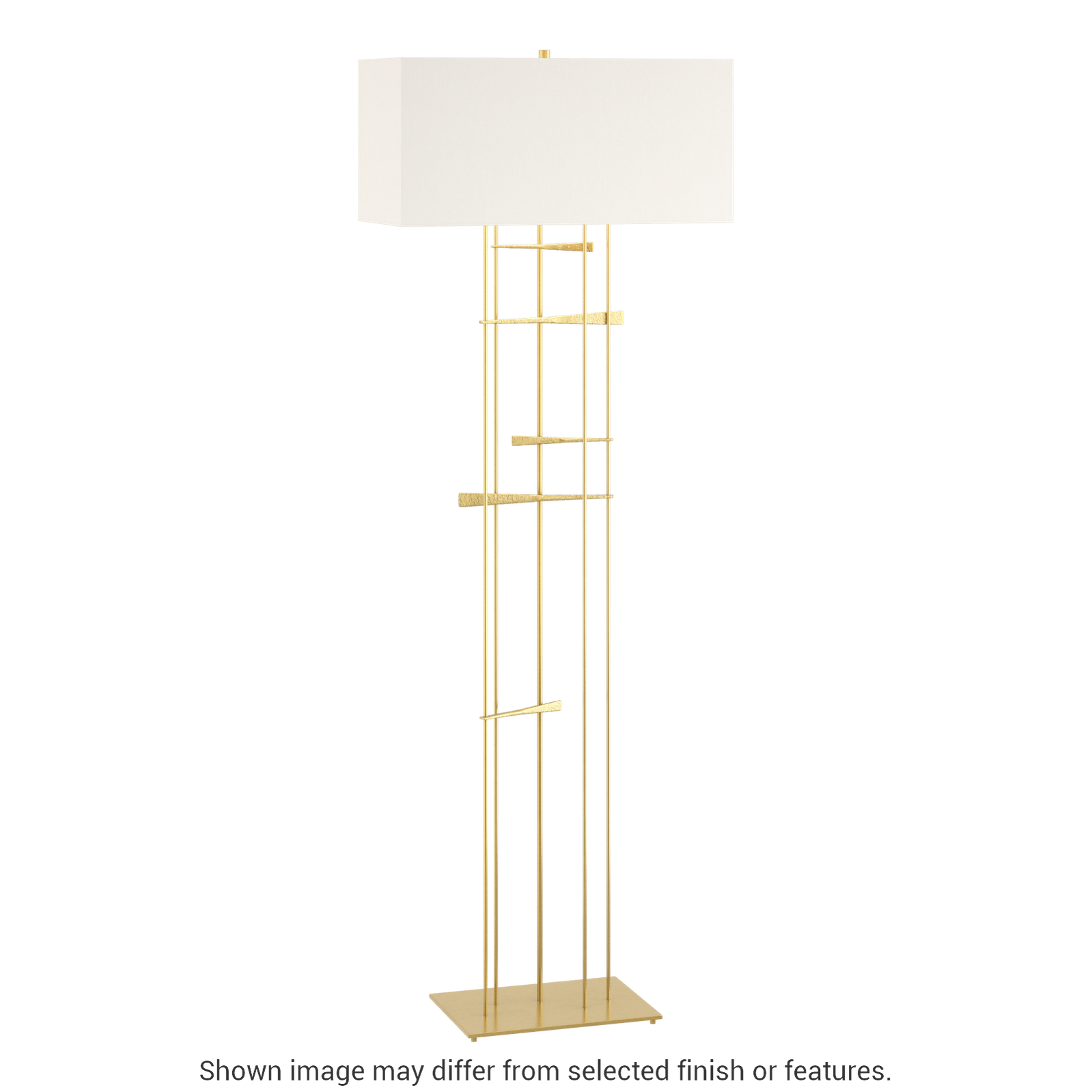 Cavaletti Floor Lamp - Modern Brass - Natural Anna Shade by Hubbardton Forge