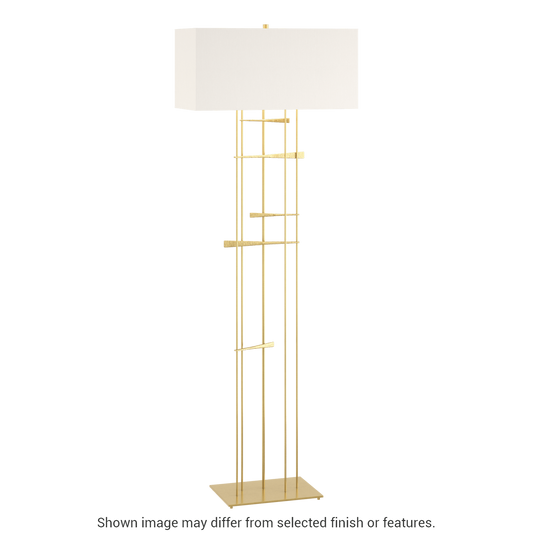 Cavaletti Floor Lamp - Modern Brass - Natural Anna Shade by Hubbardton Forge