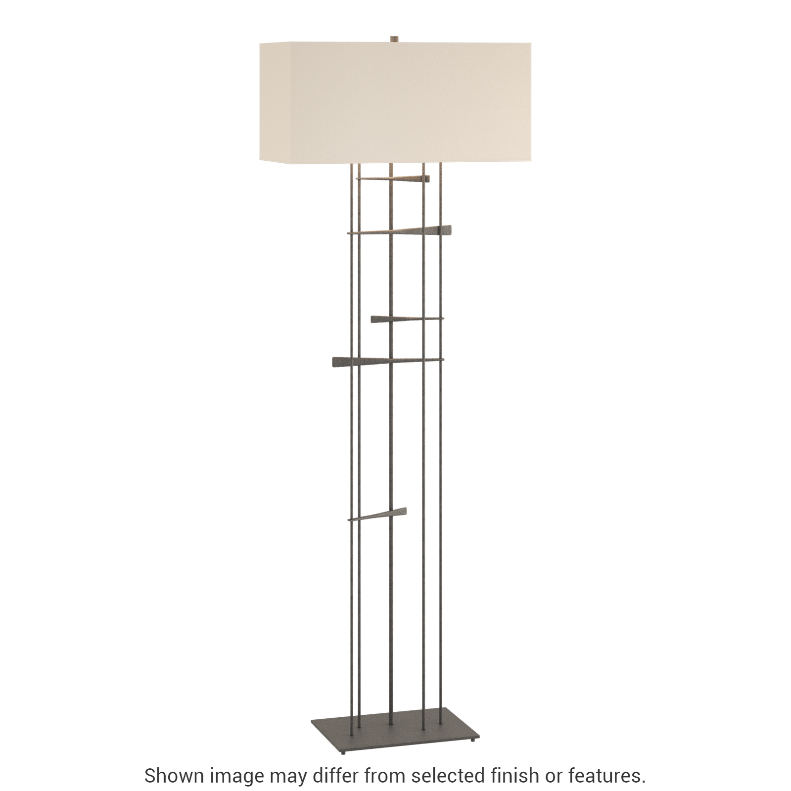 Cavaletti Floor Lamp - Natural Iron - Flax Shade by Hubbardton Forge