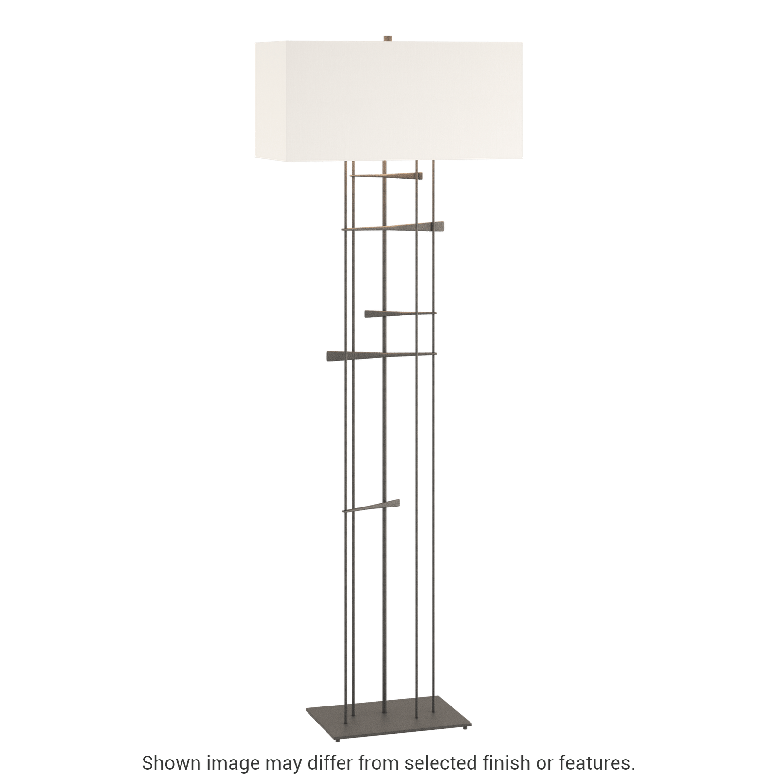 Cavaletti Floor Lamp - Natural Iron - Natural Anna Shade by Hubbardton Forge