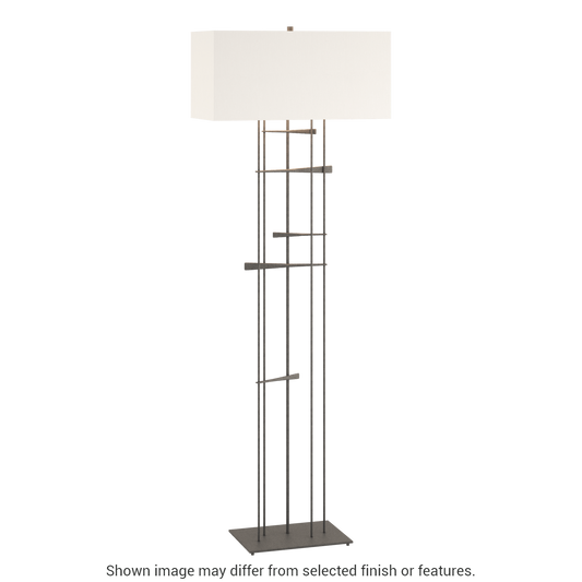 Cavaletti Floor Lamp - Natural Iron - Natural Anna Shade by Hubbardton Forge