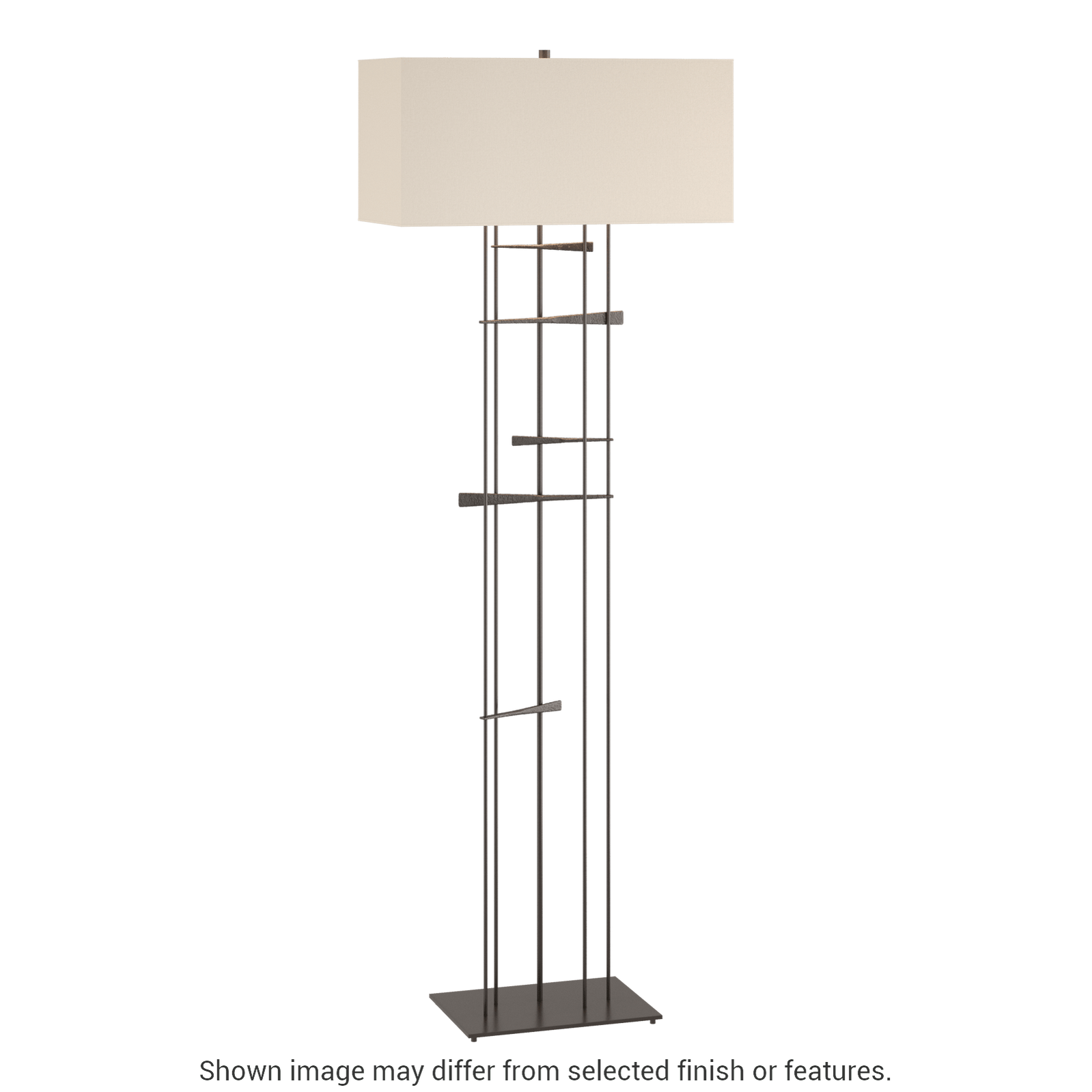 Cavaletti Floor Lamp - Oil Rubbed Bronze - Flax Shade by Hubbardton Forge