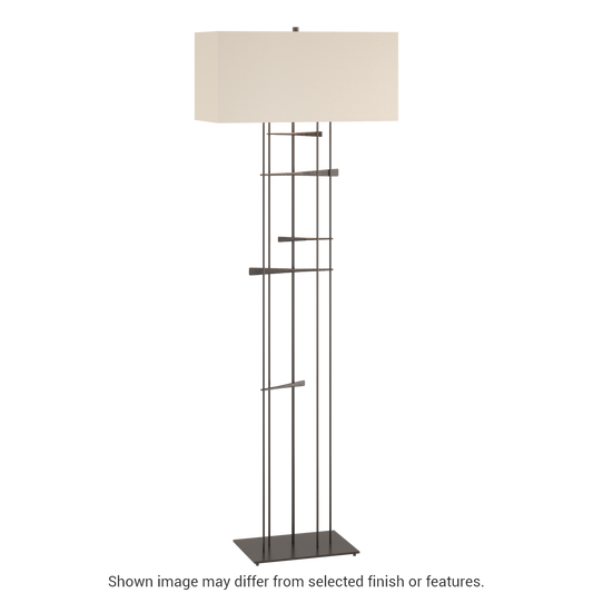 Cavaletti Floor Lamp - Oil Rubbed Bronze - Flax Shade by Hubbardton Forge