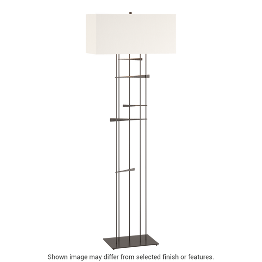 Cavaletti Floor Lamp - Oil Rubbed Bronze - Natural Anna Shade by Hubbardton Forge