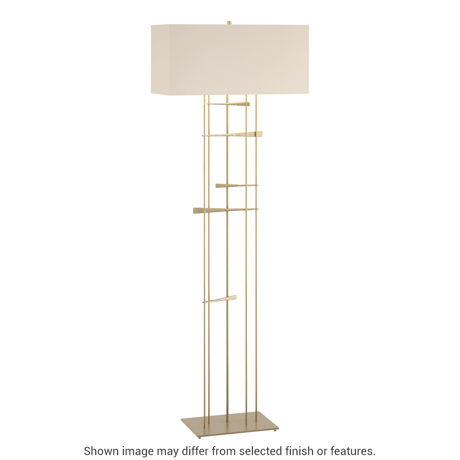 Cavaletti Floor Lamp - Soft Gold - Flax Shade by Hubbardton Forge