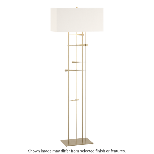 Cavaletti Floor Lamp - Soft Gold - Natural Anna Shade by Hubbardton Forge