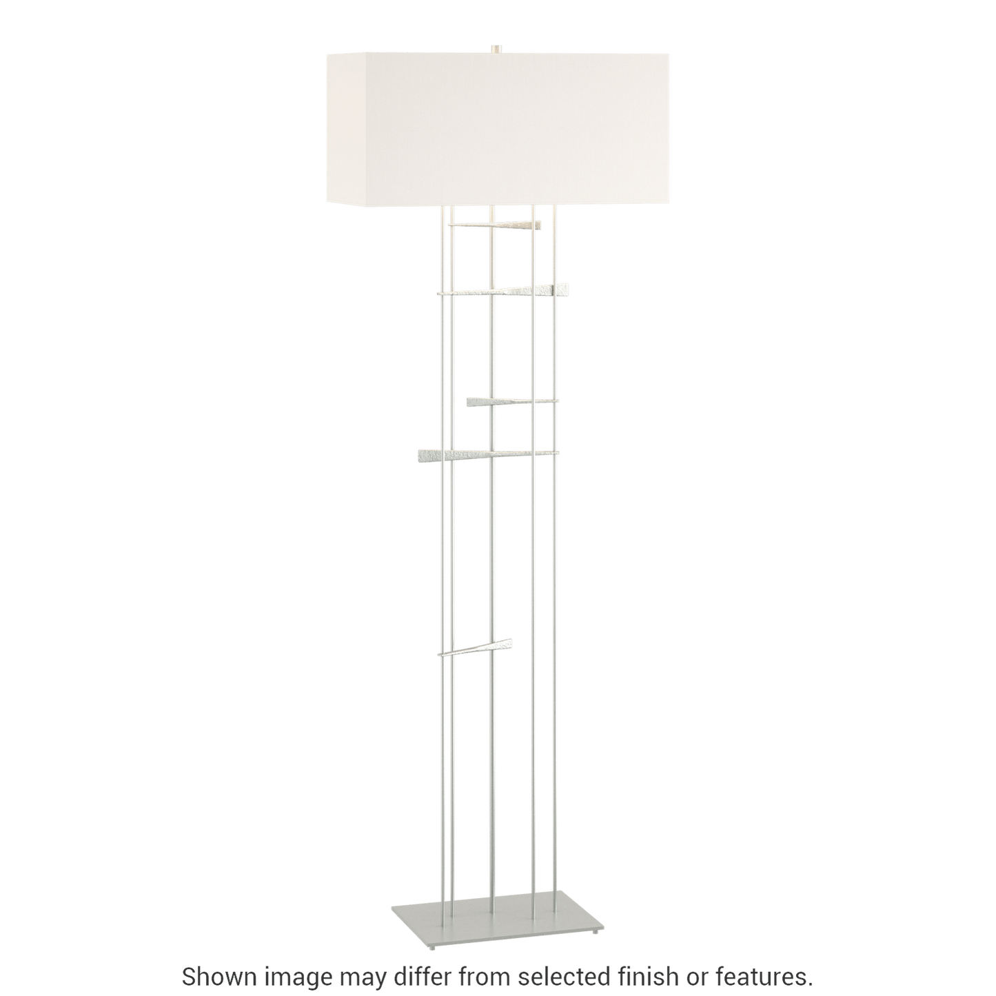 Cavaletti Floor Lamp - Vintage Platinum - Natural Anna Shade by Hubbardton Forge