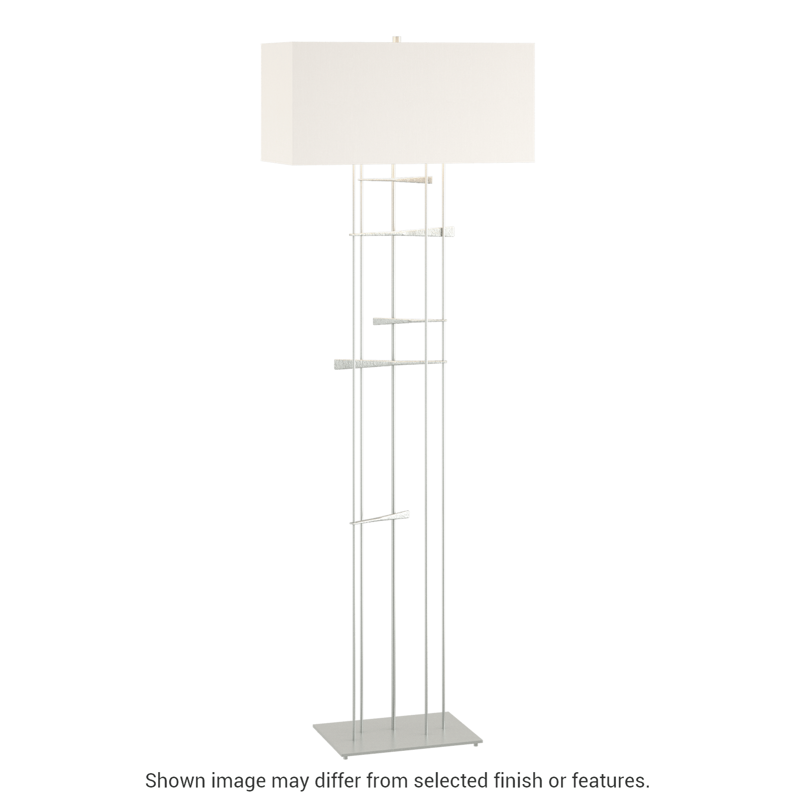 Cavaletti Floor Lamp - Vintage Platinum - Natural Anna Shade by Hubbardton Forge