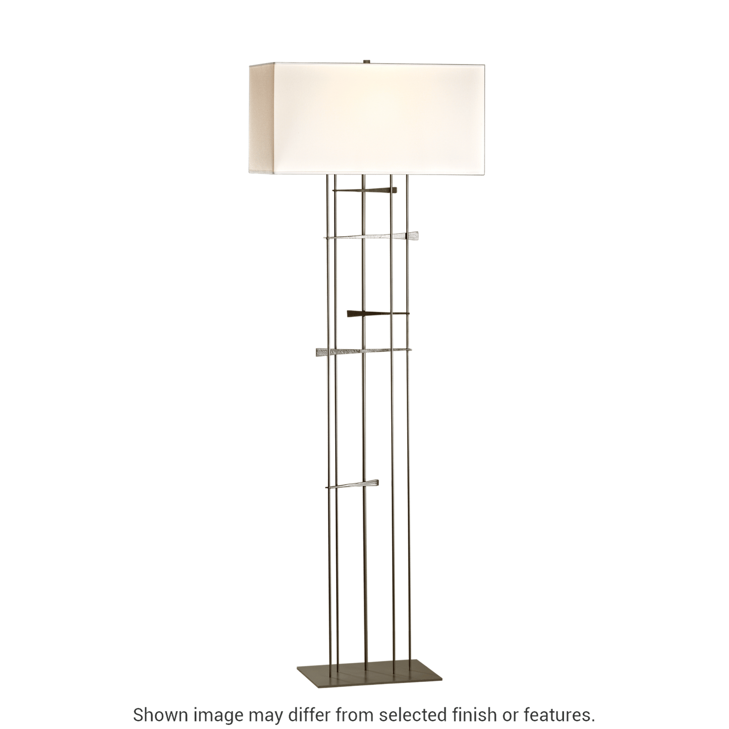 Cavaletti Floor Lamp - White - Natural Anna Shade by Hubbardton Forge