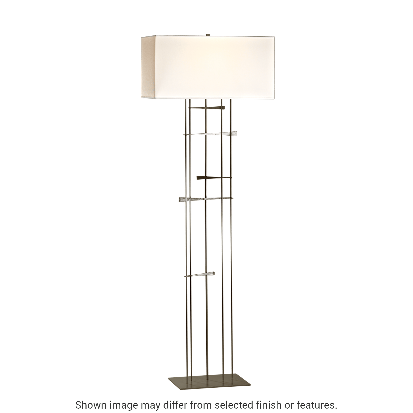 Cavaletti Floor Lamp - White - Natural Anna Shade by Hubbardton Forge