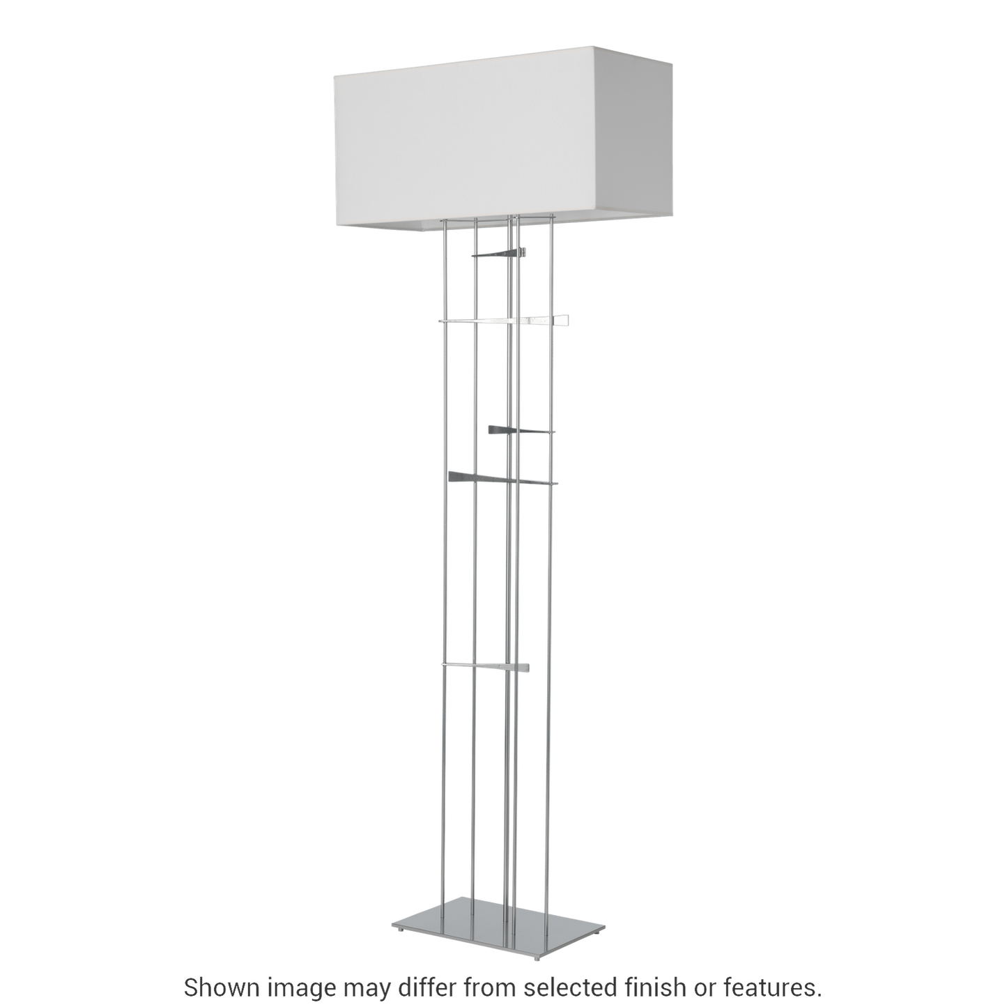Cavaletti Floor Lamp - White - Natural Anna Shade by Hubbardton Forge