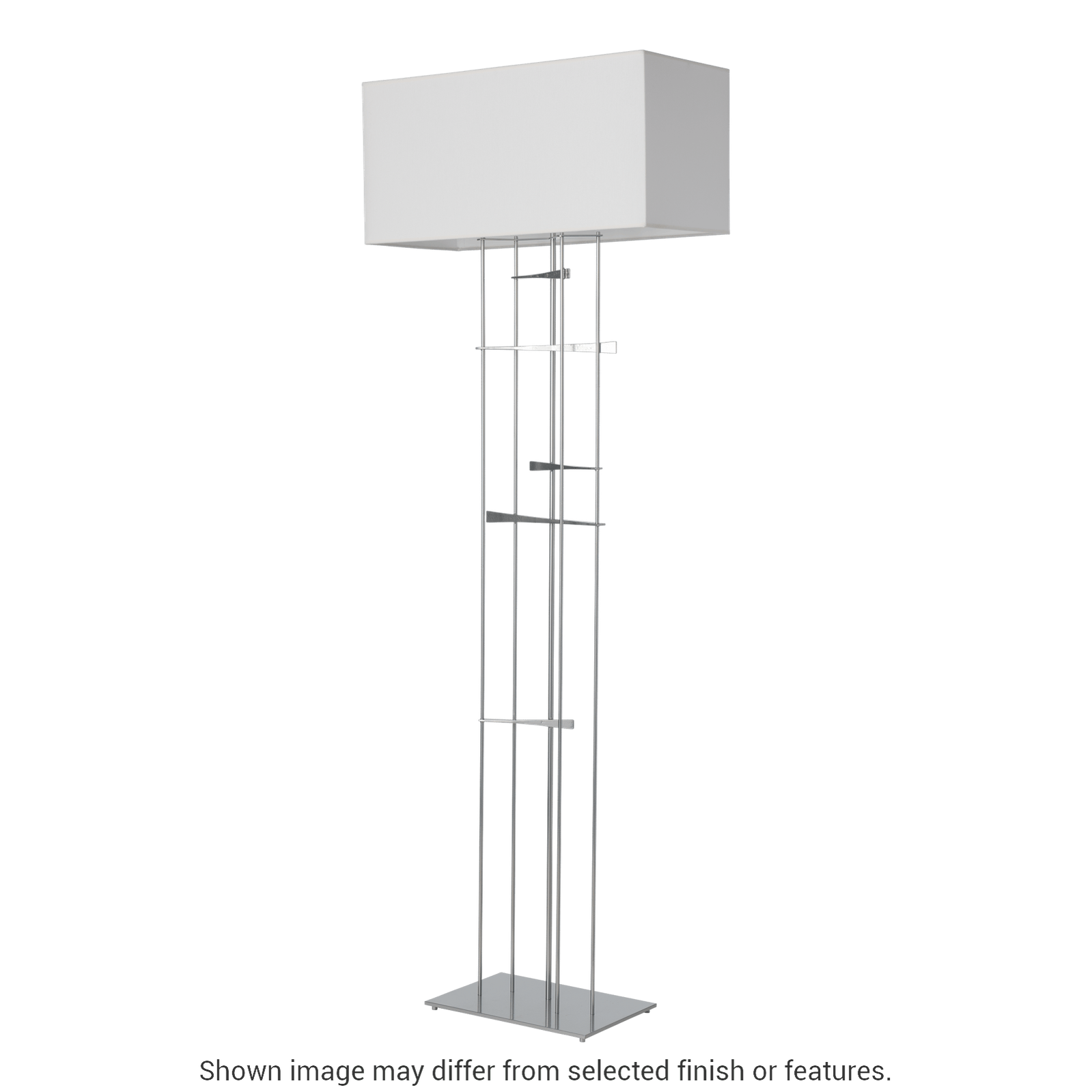 Cavaletti Floor Lamp - White - Natural Anna Shade by Hubbardton Forge