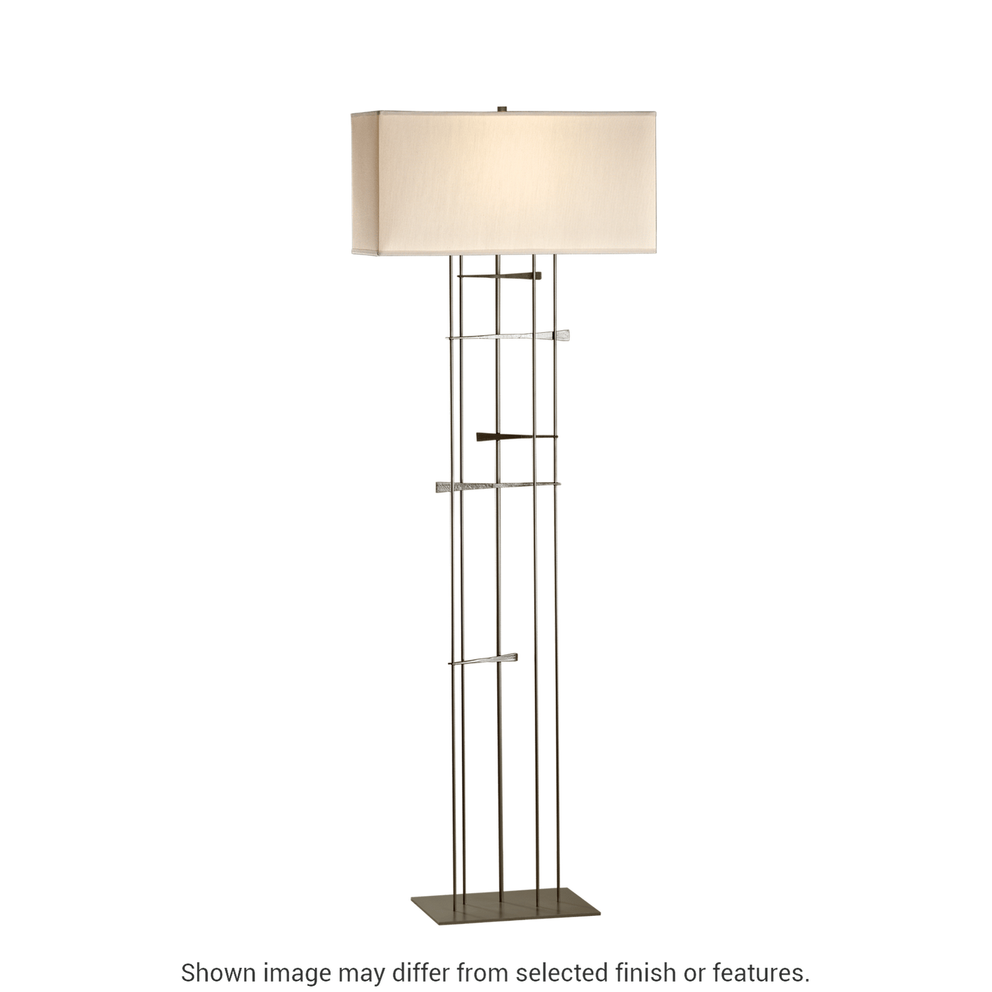 Cavaletti Floor Lamp - White - Natural Anna Shade by Hubbardton Forge