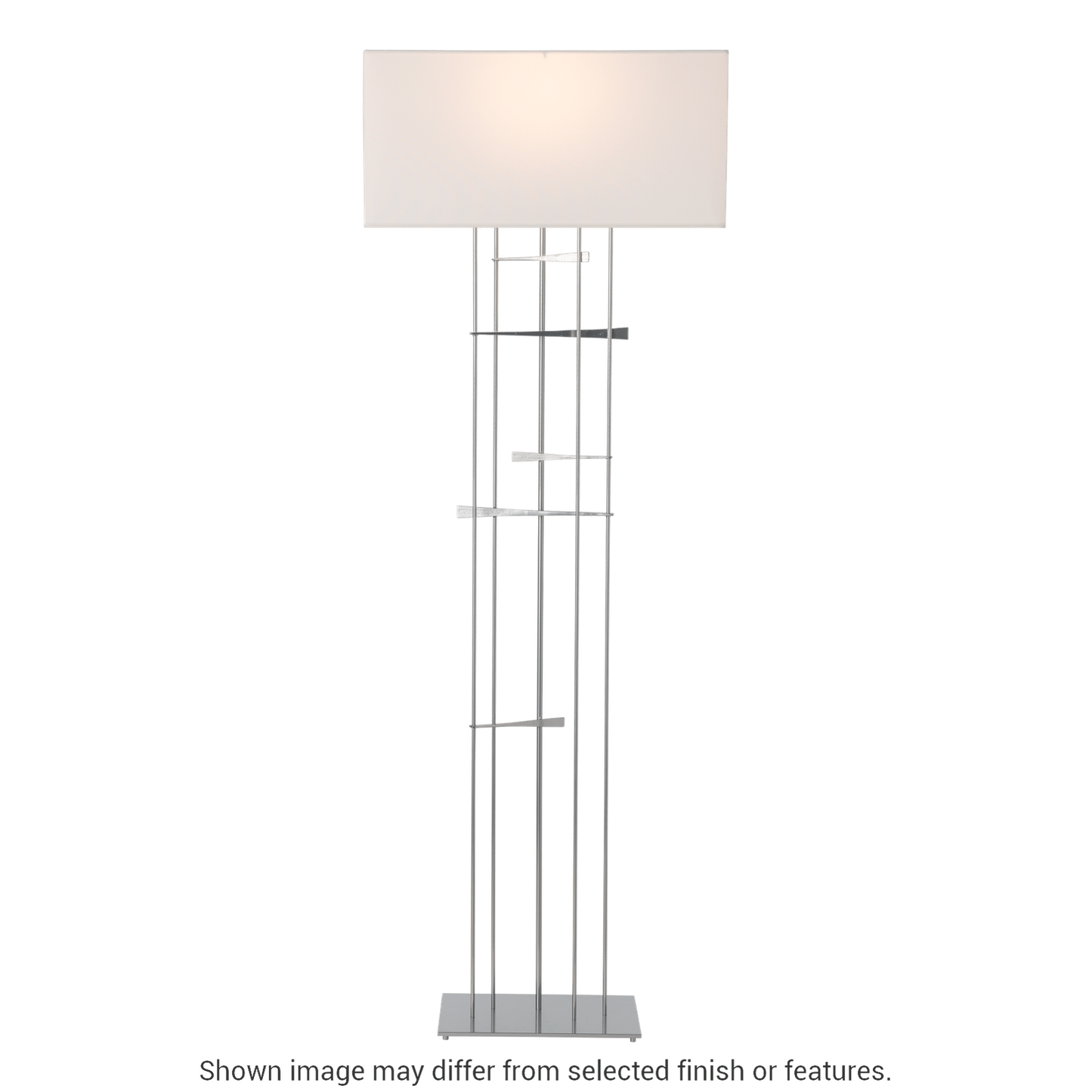 Cavaletti Floor Lamp - White - Natural Anna Shade by Hubbardton Forge