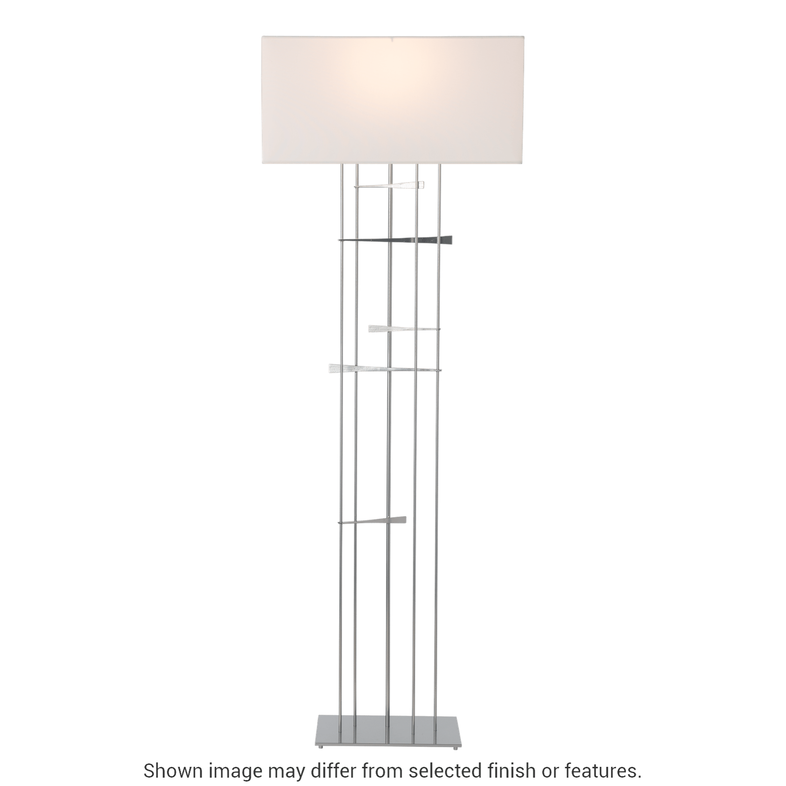 Cavaletti Floor Lamp - White - Natural Anna Shade by Hubbardton Forge