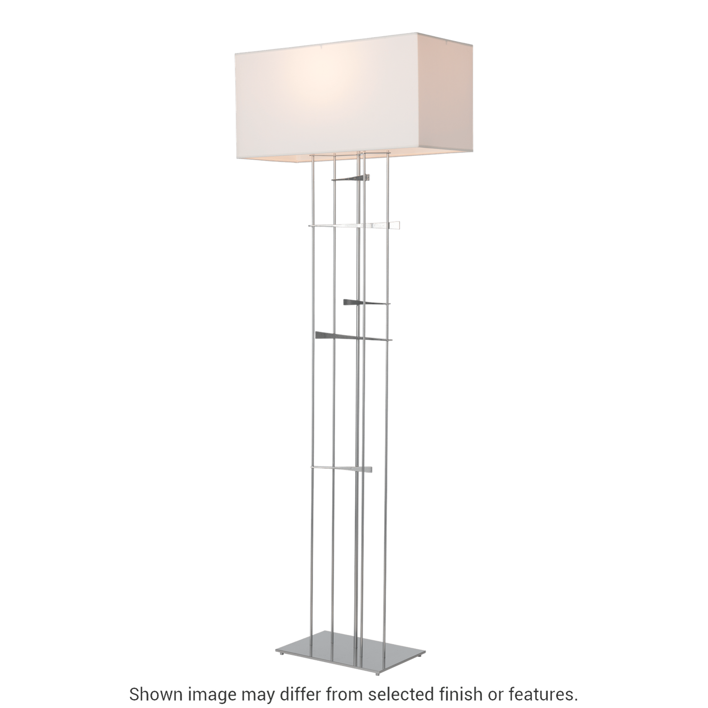 Cavaletti Floor Lamp - White - Natural Anna Shade by Hubbardton Forge