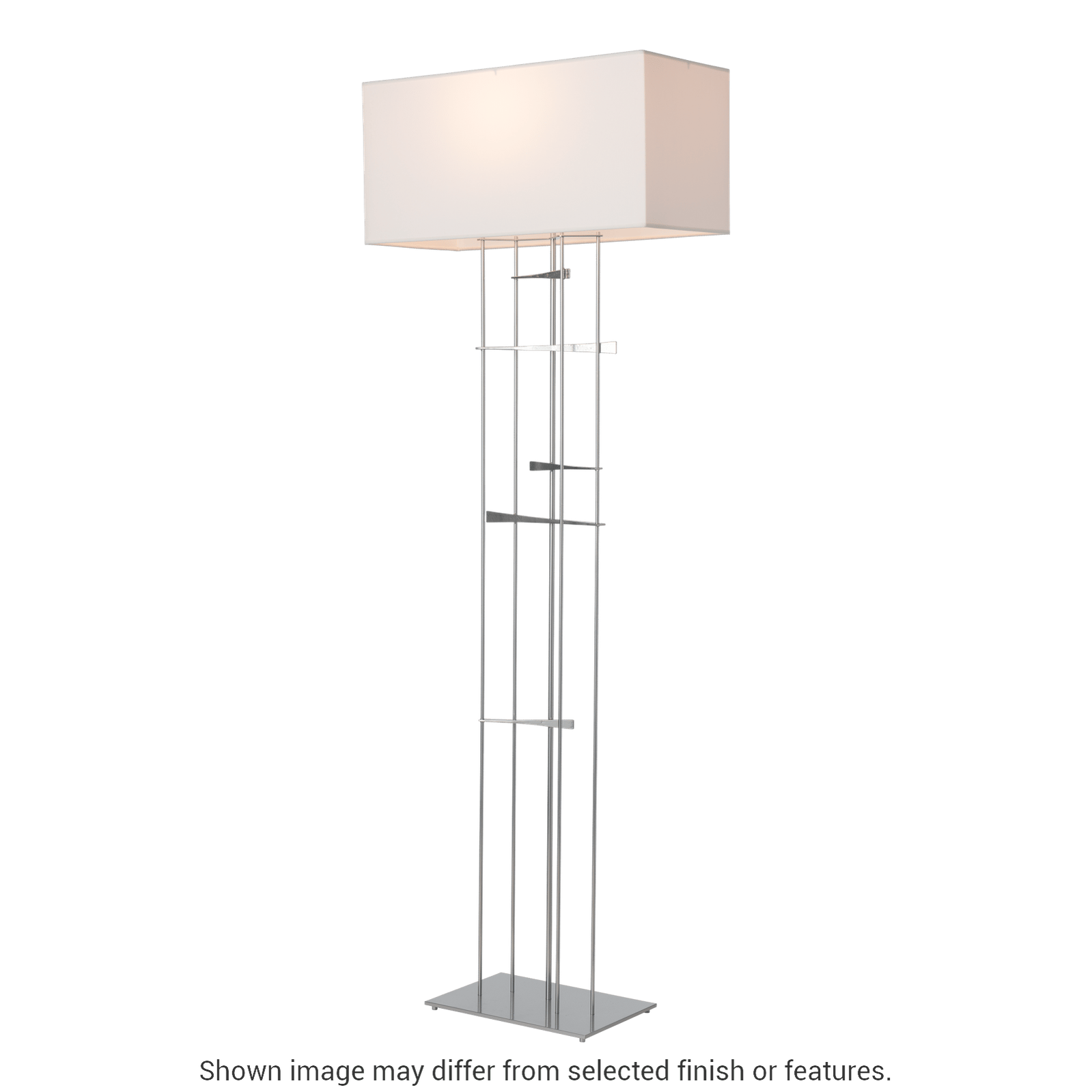 Cavaletti Floor Lamp - White - Natural Anna Shade by Hubbardton Forge