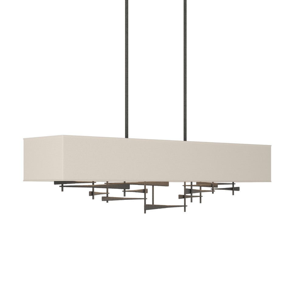 Cavaletti Pendant - Natural Iron - Flax Shade by Hubbardton Forge