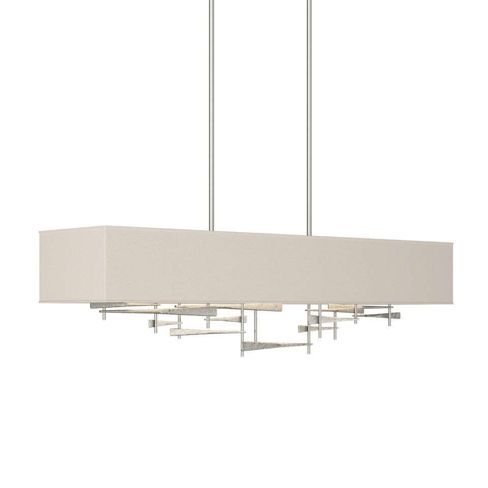 Cavaletti Pendant - Sterling - Flax Shade by Hubbardton Forge