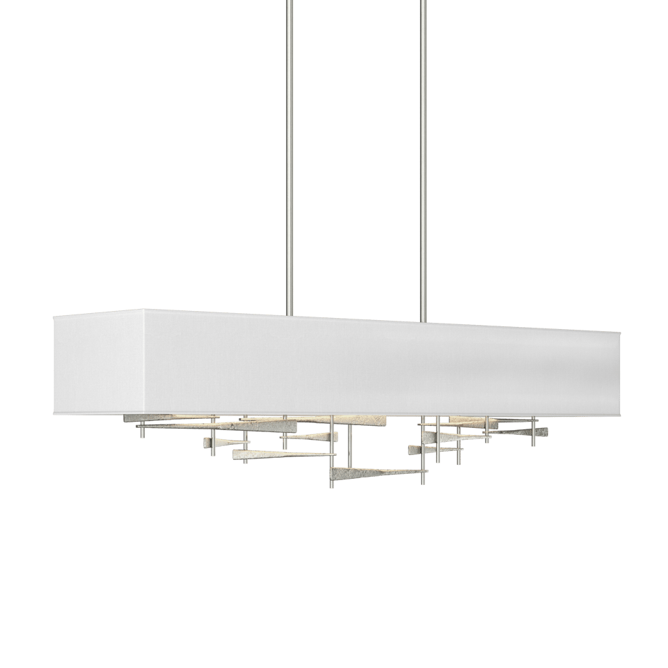 Cavaletti Pendant - Sterling - Natural Anna Shade by Hubbardton Forge