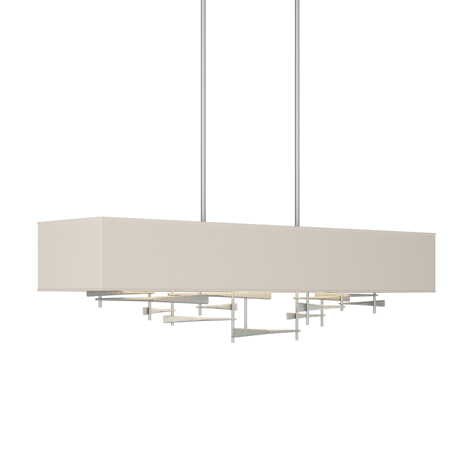 Cavaletti Pendant - Vintage Platinum - Flax Shade by Hubbardton Forge