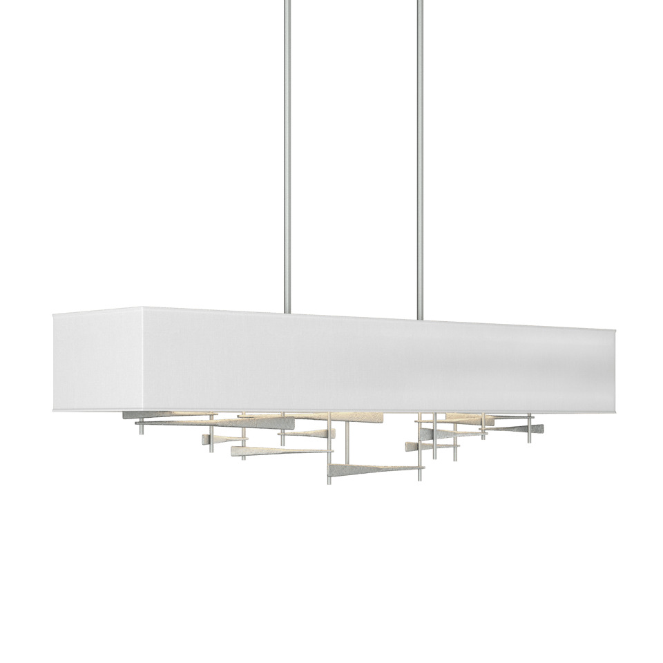 Cavaletti Pendant - Vintage Platinum - Natural Anna Shade by Hubbardton Forge